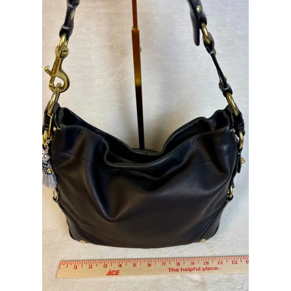 Coach Y2K Black Leather Carly Hobo